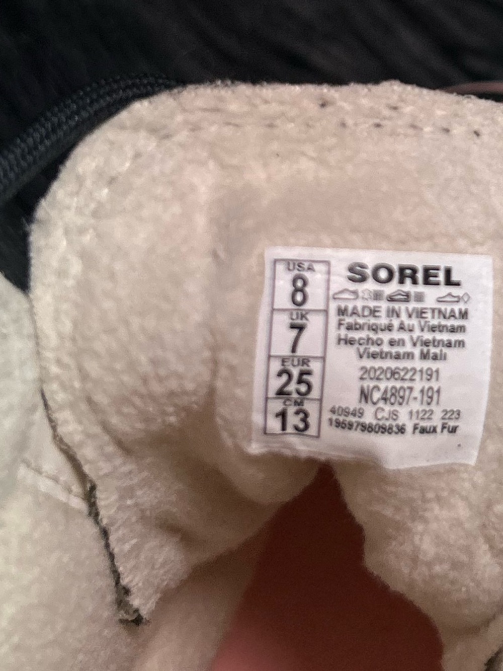 Sorel Kid's Girl Explorer Lace Waterproof Boots Chalk/Black Pink and Black Sz8 - Picture 8 of 8